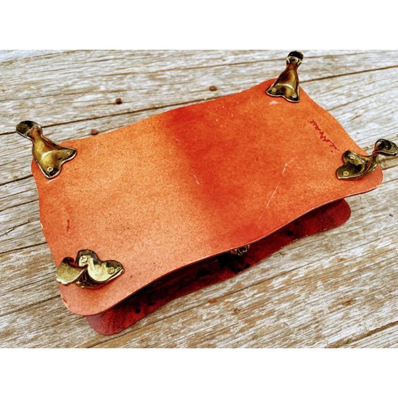 Vintage Footed Jewelry Box Lift top Wood - Picture 6 of 10